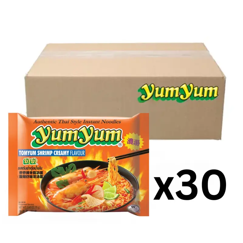 YumYum Instantnudeln Tom Yum Shrimp Cream Flavour 70g (30er-Pack)