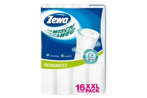 Zewa Wisch und Weg Haushaltstücher Reinweiss 16er Pack