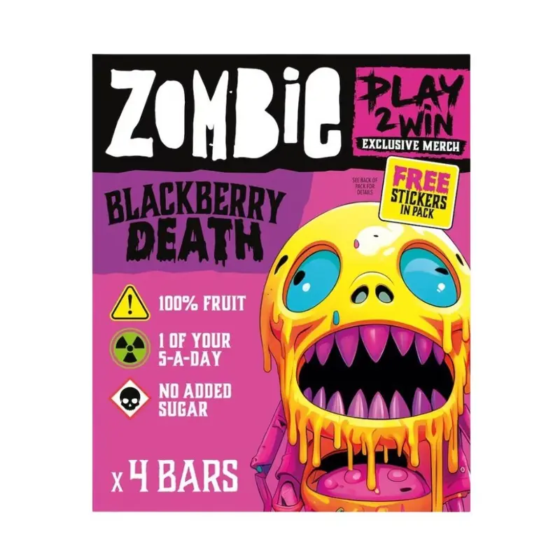 Zombie Blackberry Death Fruit Bars, Fruchtriegel mit Apfel und Brombeere 100g