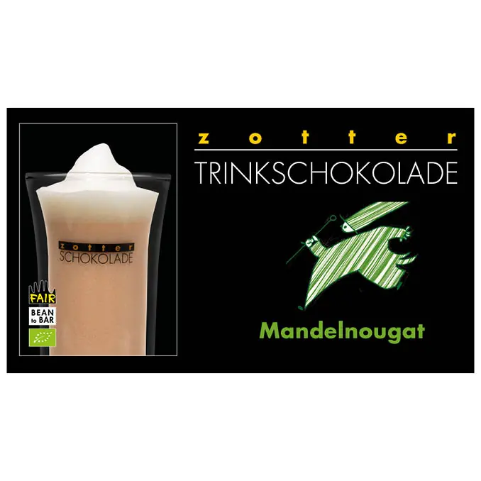 Zotter - BIO Trinkschokolade Mandelnougat 110g -DE-ÖKO-039