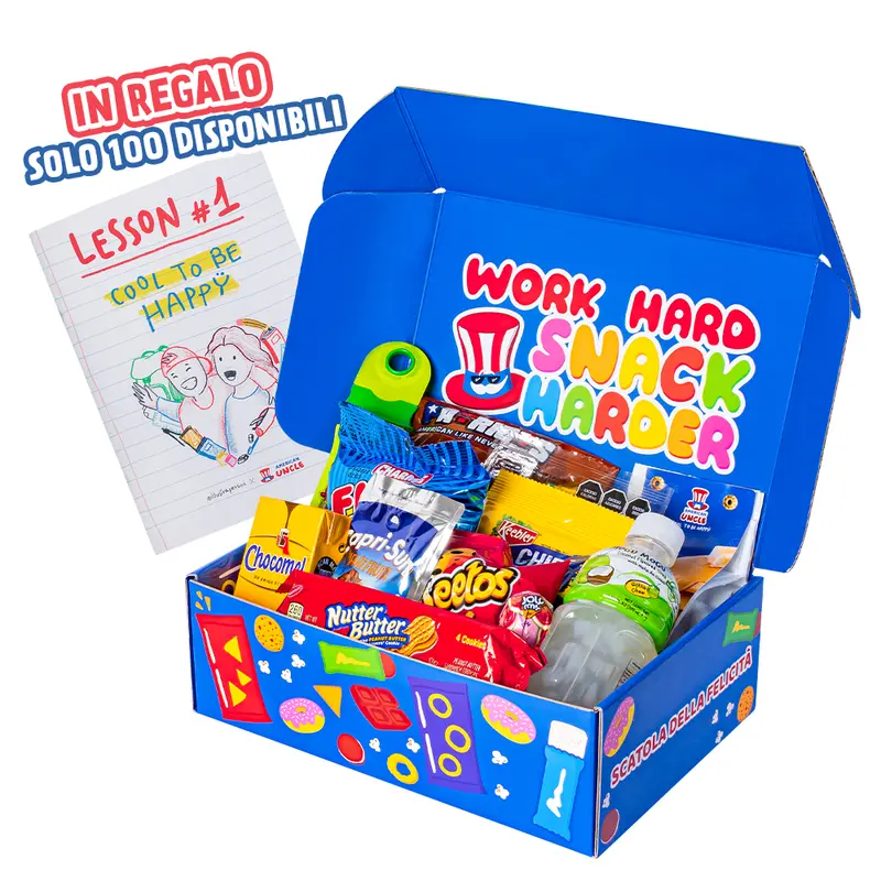 Zurück zur Schule Box, Schachtel mit 12 snack für die Rückkehr zur Schule